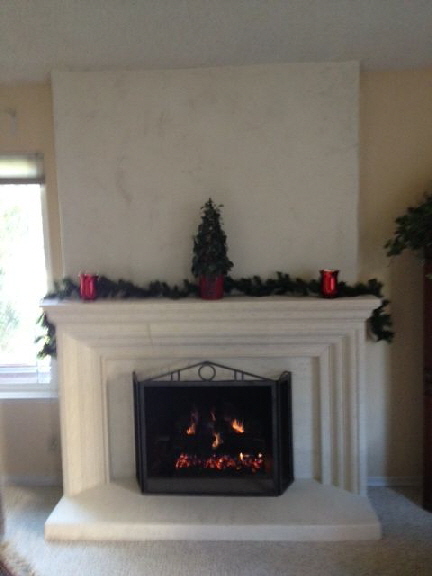 Fireplace complete.