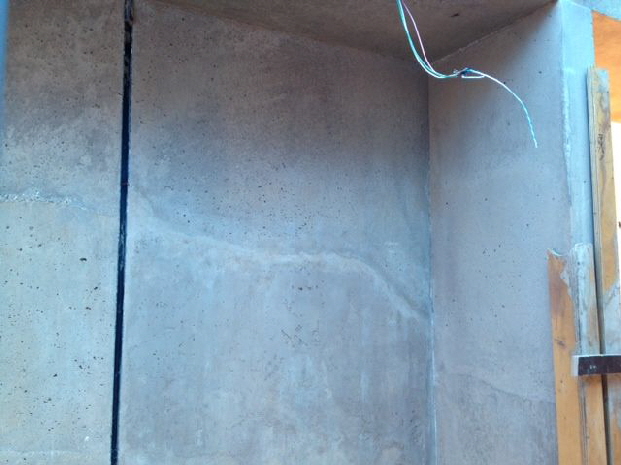Concrete wall repair complete.